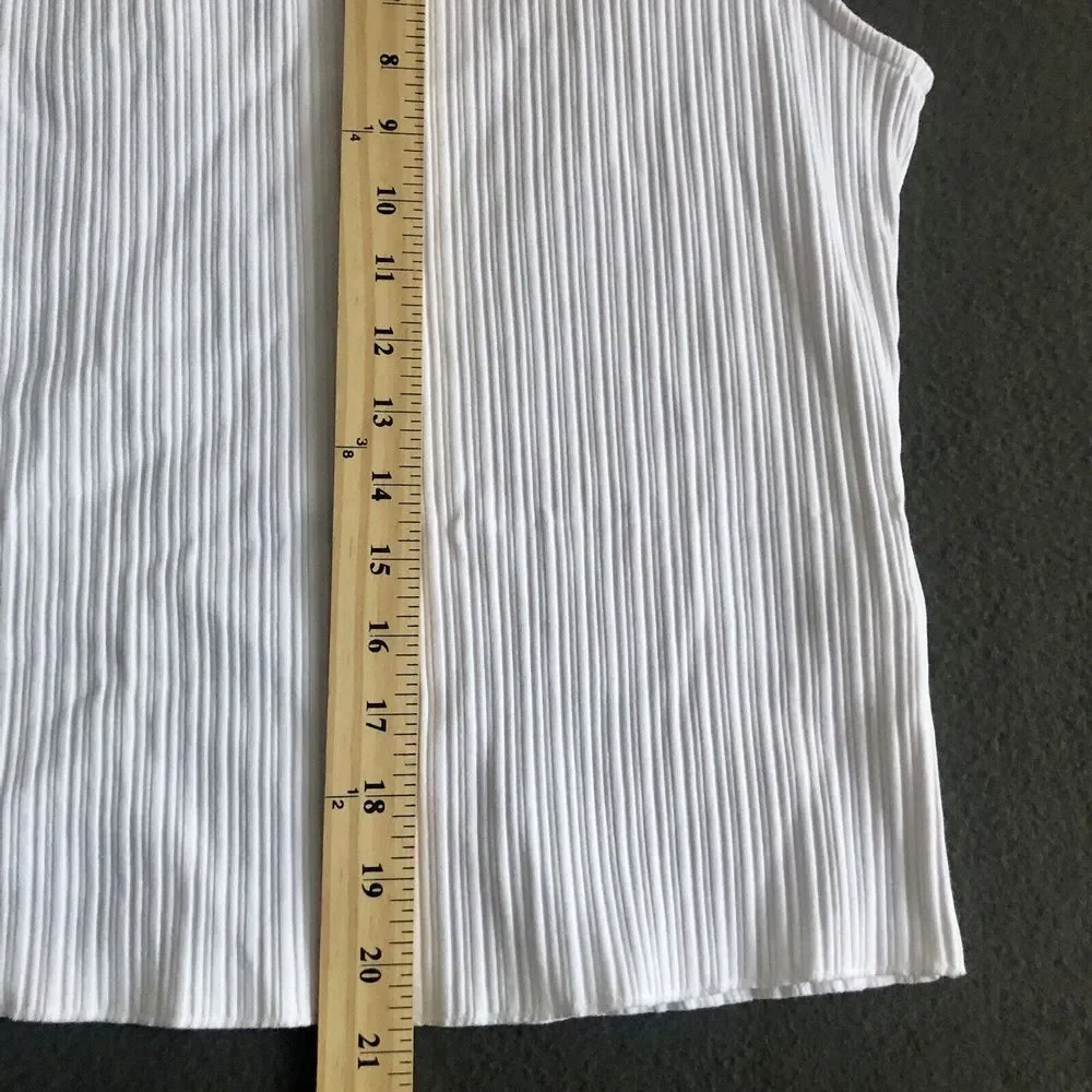 Madewell Tank Top Size XXS White Ribbed Cotton Blend Sleeveless Cropped Boatneck - Picture 6 of 16